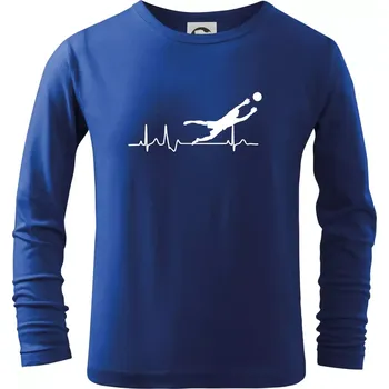 Chlapecké tričko Ekg fotbal brankář - Triko dětské Long Sleeve - 122 cm/6 let ( Královská modrá )