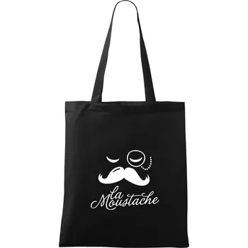 Nákupní taška La Mustache - Taška bavlněná - 42 x 38 cm ( Černá )