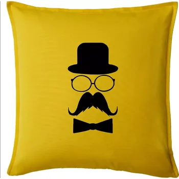 Polštář Mustache pán - Polštář 50x50 - 50x50 - Pouze potah ( Žlutá )