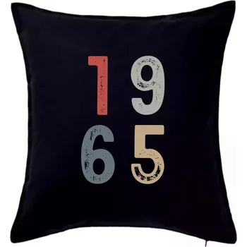 Polštář Vintage číslice 1965 - Polštář 50x50 - 50x50 - Pouze potah ( Černá )