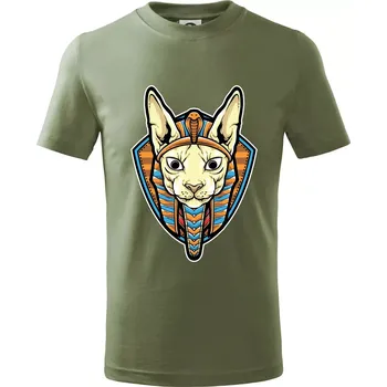 Egyptská kočka - Tričko dětské bavlněné - 158 cm/12 let ( Khaki )