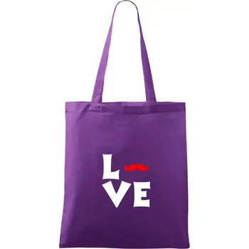 Love mustache - Taška bavlněná - 42 x 38 cm ( Fialová )