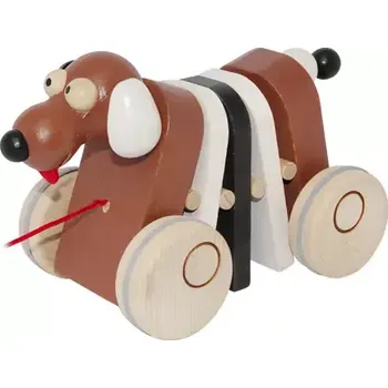 Dřevěná hračka Česká dřevěná hračka Dřevěný tahací pejsek klapací (CH1KL02)