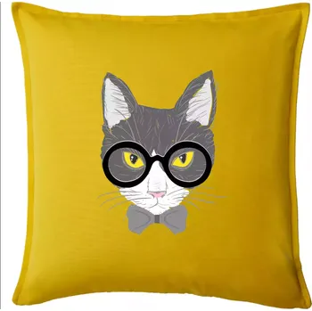 Polštář Hipster Mikeš - Polštář 50x50 - 50x50 - Pouze potah ( Žlutá )