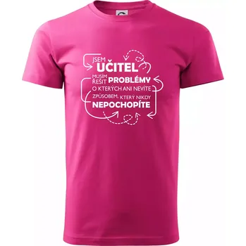 Jsem učitel a musím řešit problémy - Klasické pánské triko vyšší gramáže - S ( Purpurová )