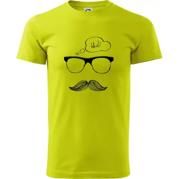 Mustache what? - Klasické pánské triko vyšší gramáže - XS ( Limetková )