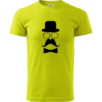 Pánské tričko Mustache pán - Klasické pánské triko vyšší gramáže - XS ( Limetková )