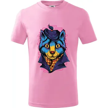 Kocour sympaťák - Tričko dětské bavlněné - 146 cm/10 let ( Růžová )