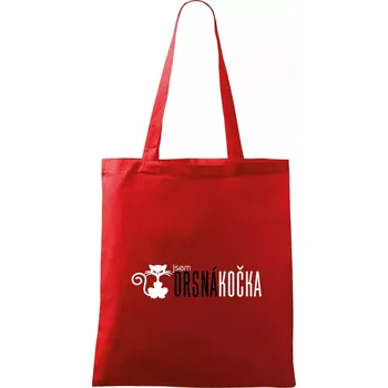 Jsem drsná kočka - Taška bavlněná - 42 x 38 cm ( Červená )
