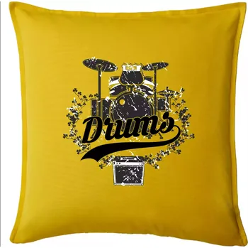 Polštář Drums - kreslené bubny - Polštář 50x50 - 50x50 - Pouze potah ( Žlutá )