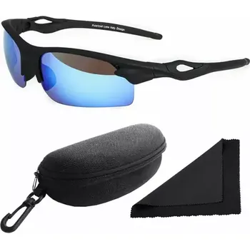 Polarized Brýle sluneční 174 - obroučky černé - skla modrá zrcadlová (56.011)