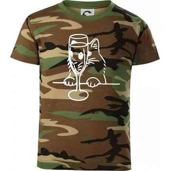 Chlapecké oblečení Kočka a sklínka - Dětské maskáčové triko - 104-110cm / 3-4 roky ( Hnědý maskáč )