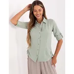 Mintová dámská košile s řasením 328-KS-4054.87-mint Velikost: S