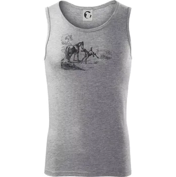 Kůň a hříbě malované - Tílko pánské Core - 2XL ( Tmavě šedý melír )