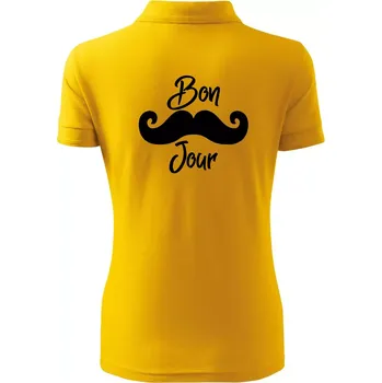Mustache Bon Jour - Polokošile dámská Pique Polo - 2XL ( Žlutá )