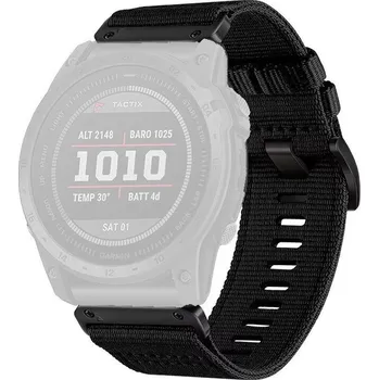 Řemínek na hodinky Textilní řemínek Ricardo 22mm (pro Garmin Fenix 8/7/6 (47mm), Epix 2 aj.), černý, QuickFit