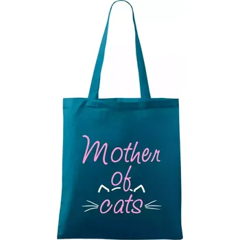 Mother of cats - Taška bavlněná - 42 x 38 cm ( Petrolejová )