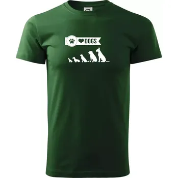 I love dogs - tlapka - Triko extra velké (5-8XL) - 6XL ( Lahvově zelená )