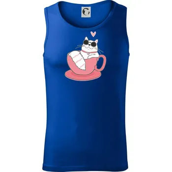 Pánská móda Hustá kočka v hrníčku - Tílko pánské Core - S ( Královská modrá )