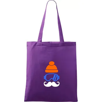 Lyžař knírač - Taška bavlněná - 42 x 38 cm ( Fialová )