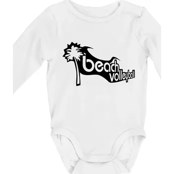Dětská móda Beach volleyball obrys - Body kojenecké s dlouhým rukávem - Dlouhý r. do 3 měs ( Bílá )