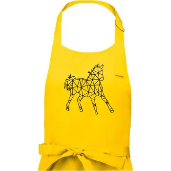 Kuchyňská zástěra Geometrie - kůň jednobarevná - Dámská zástěra na vaření - Univerzální velikost ( Žlutá )