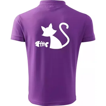 Pánská košile Ryba vs kočka - Polokošile pánská Pique Polo 203 - 4XL ( Fialová )