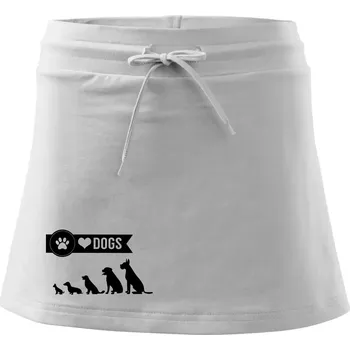 Dámská sukně I love dogs - tlapka - Sportovní sukně - two in one - L ( Bílá )