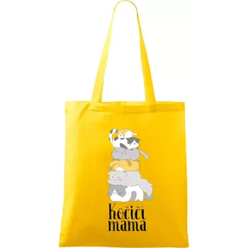 Kočičí máma - Taška bavlněná - 42 x 38 cm ( Žlutá )