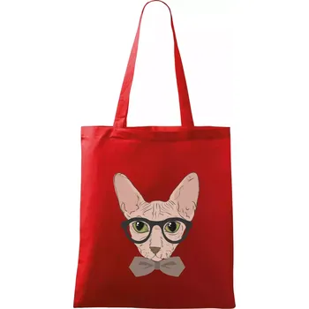 Hipster sphynx - Taška bavlněná - 42 x 38 cm ( Červená )