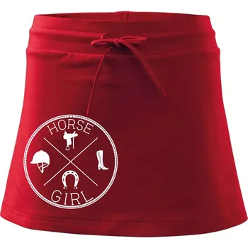 Dámská sukně Horse Girl kruh - Sportovní sukně - two in one - M ( Červená )