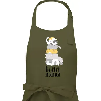 Kuchyňská zástěra Kočičí máma - Dámská zástěra na vaření - Univerzální velikost ( Khaki )