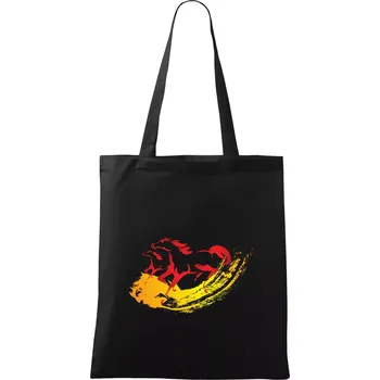 Nákupní taška Dva běžící koně - Taška bavlněná - 42 x 38 cm ( Černá )