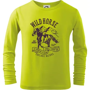 Dětská móda Wild Horse - Triko dětské Long Sleeve - 146 cm/10 let ( Limetková )