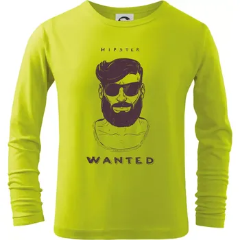 Dětská móda Hipster wanted - Triko dětské Long Sleeve - 146 cm/10 let ( Limetková )