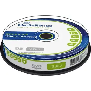 Optické médium MediaRange DVD-R 4.7GB 16x spindl 10ks (MR452)