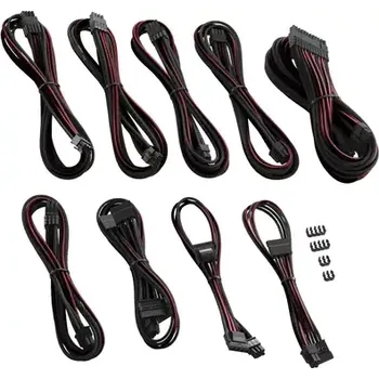 Kabel do PC CableMod PRO ModMesh C-Series Kabel Kit pro Corsair AXi HXi RM - černo-tmavě červená (CM-PCSI-FKIT-NKKBR-R)