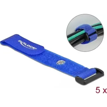 Stahovací páska DeLock Stahovací pásky na kabely 190mm x 25mm modrá 5ks (19546)