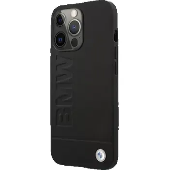 Pouzdro na mobilní telefon BMW Leather Hot Stamp Zadní Kryt pro Apple iPhone 14 Pro černá (3666339090401)