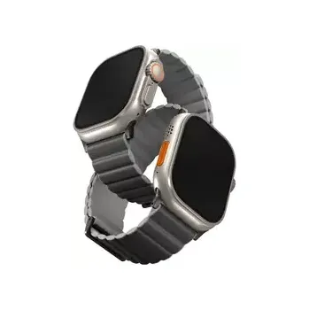 Řemínek na hodinky UNIQ Revix Premium Edition Reversible Magnetic řemínek pro Apple Watch 49 45 44 42 mm - CHARCOAL (šedá) (8886463684283)