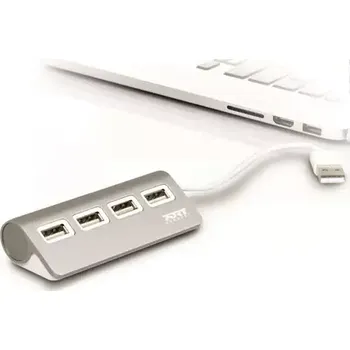 USB hub PORT CONNECT USB HUB 4x USB 2.0 šedá (900120-PC)