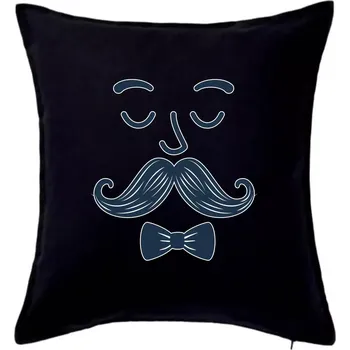 Polštář Švihák s knírkem - Polštář 50x50 - 50x50 - Pouze potah ( Černá )