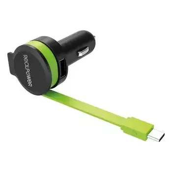 RealPower 257636 C USB nabíječka s kabelem do auta černá (4040895005212)