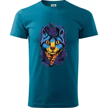 Pánské tričko Kocour sympaťák - Klasické pánské triko vyšší gramáže - 4XL ( Petrolejová )