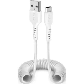 Kabel do PC SBS spirálový kabel USB - USB-C 1m bílá (TECABLETYPCS1W)