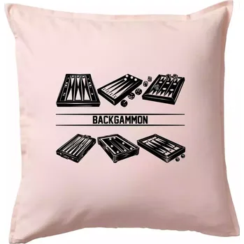 Polštář Backgammon černý set - Polštář 50x50 - 50x50 - Pouze potah ( Světle růžová )