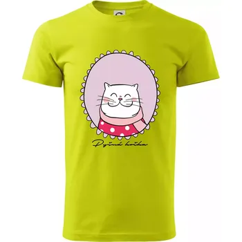 Pánské tričko Pyšná kočka fialová - Klasické pánské triko vyšší gramáže - XS ( Limetková )