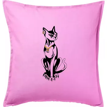 Polštář Kočka - Egyptská kočka - Polštář 50x50 - 50x50 - Pouze potah ( Růžová )
