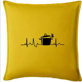 Polštář EKG kuchař hrnec - Polštář 50x50 - 50x50 - Pouze potah ( Žlutá )
