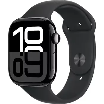 Chytré hodinky Apple Watch Series 10 GPS 46mm Klavírně černé hliníkové tělo - Černý sportovní řemínek (S/M) (MWWP3QC/A)